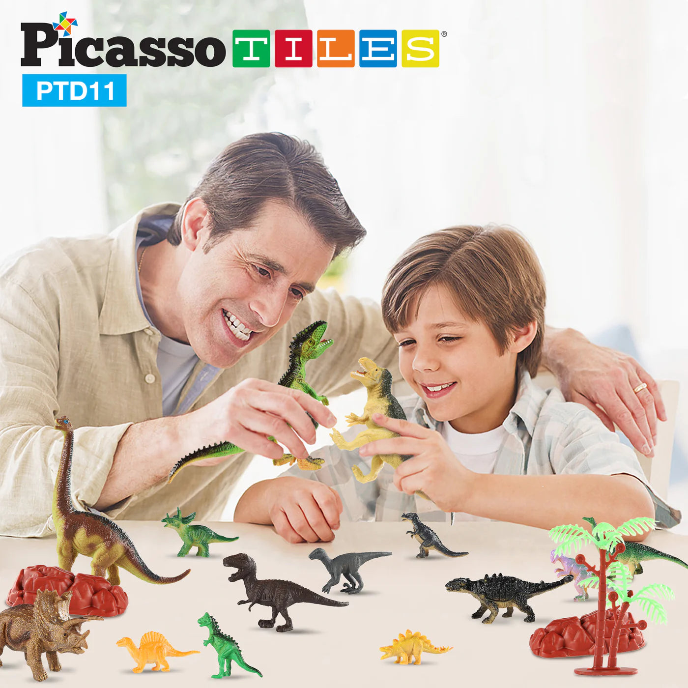 Picasso 32pcs Dinosaur Action Figures w/Playmat