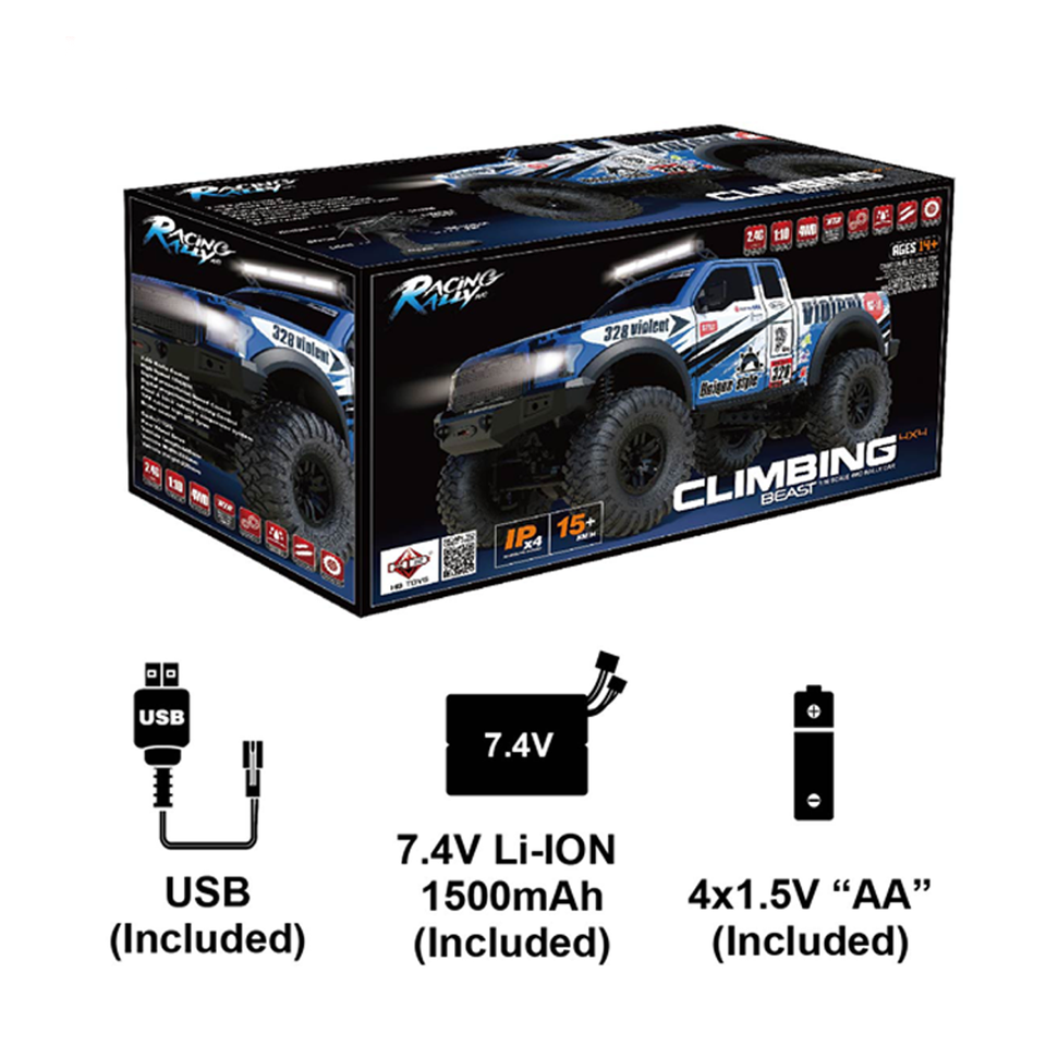2.4GHz 1/10 4WD Rock Crawler Climbing Rally Pick UP