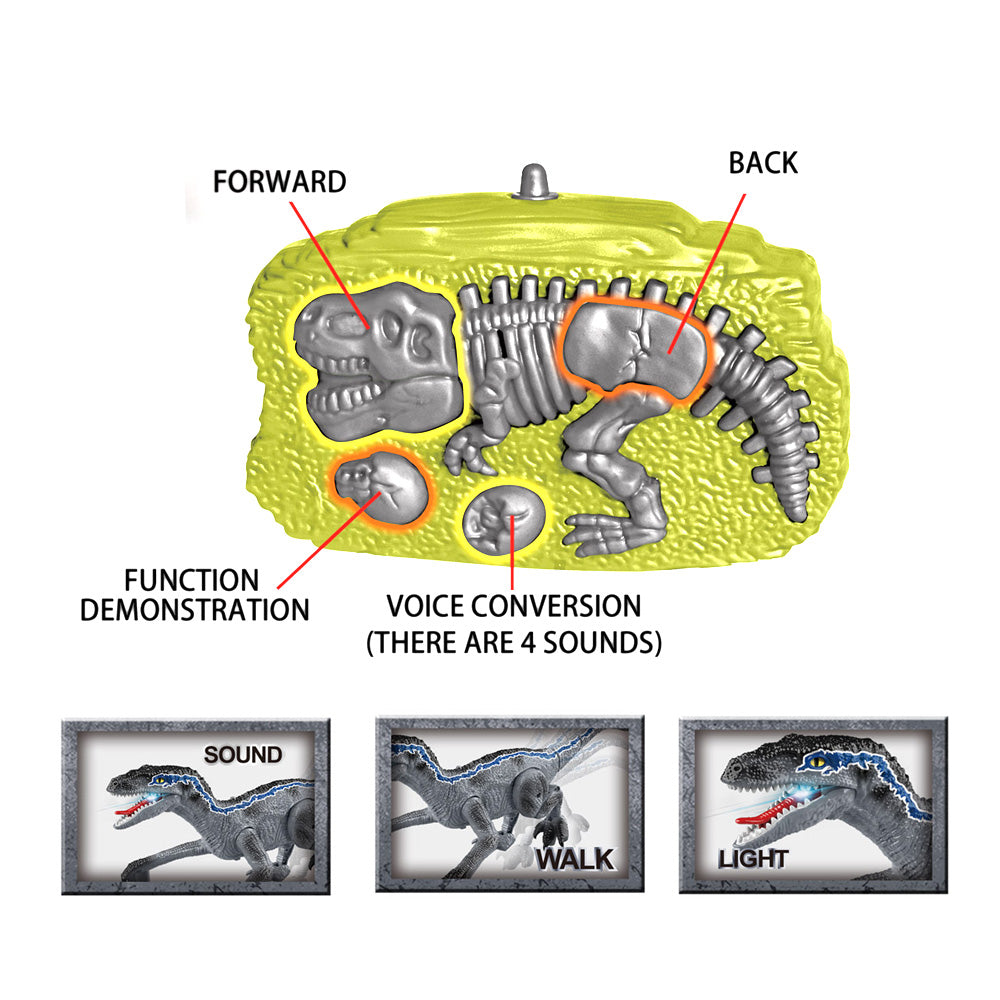 2.4G Mist Spray RC Dinosaur Toys Realistic Velociraptor