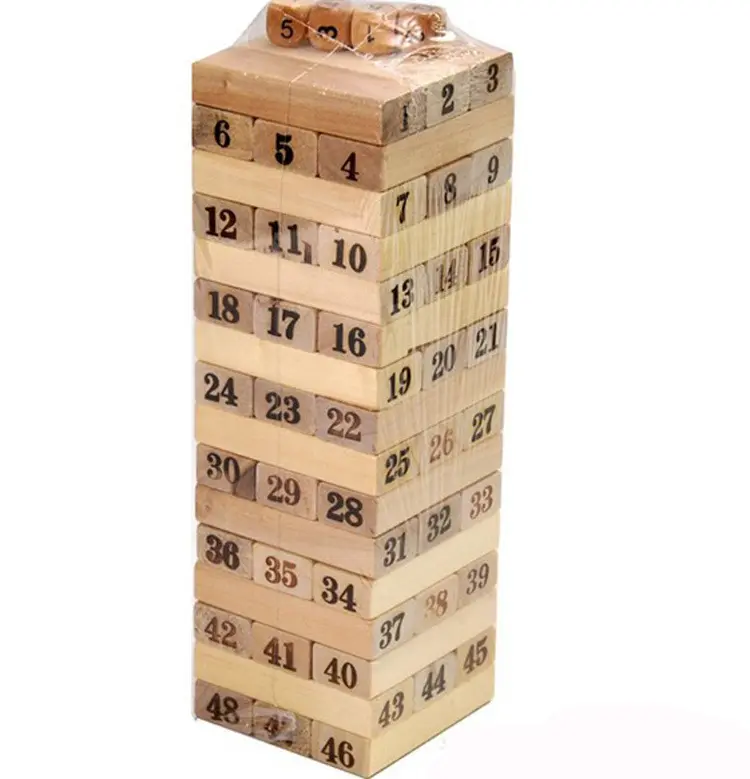 jenga madera con dados