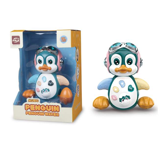 Robot pingüino con música