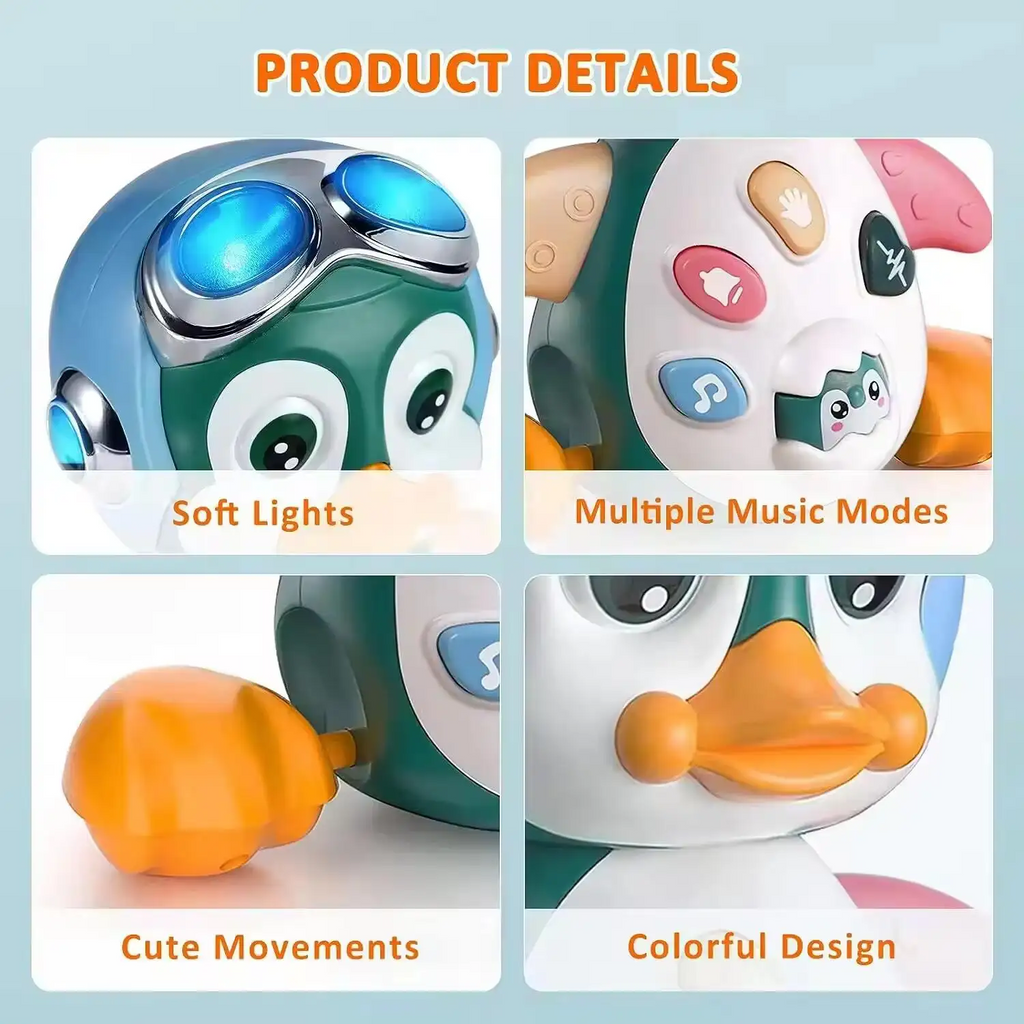 Robot pingüino con música