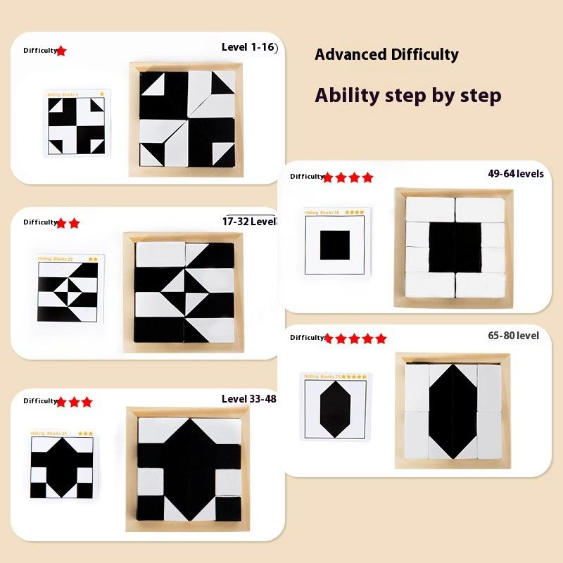 Rompecabezas de madera de cubos