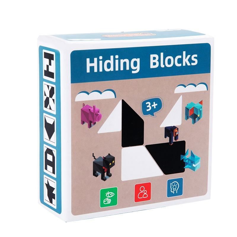 Rompecabezas de madera de cubos