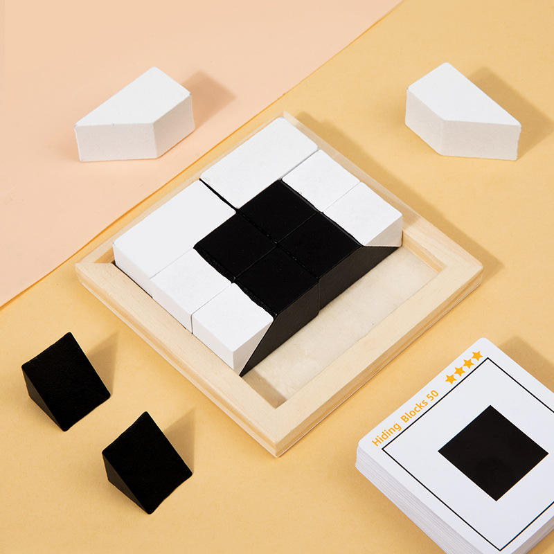 Rompecabezas de madera de cubos