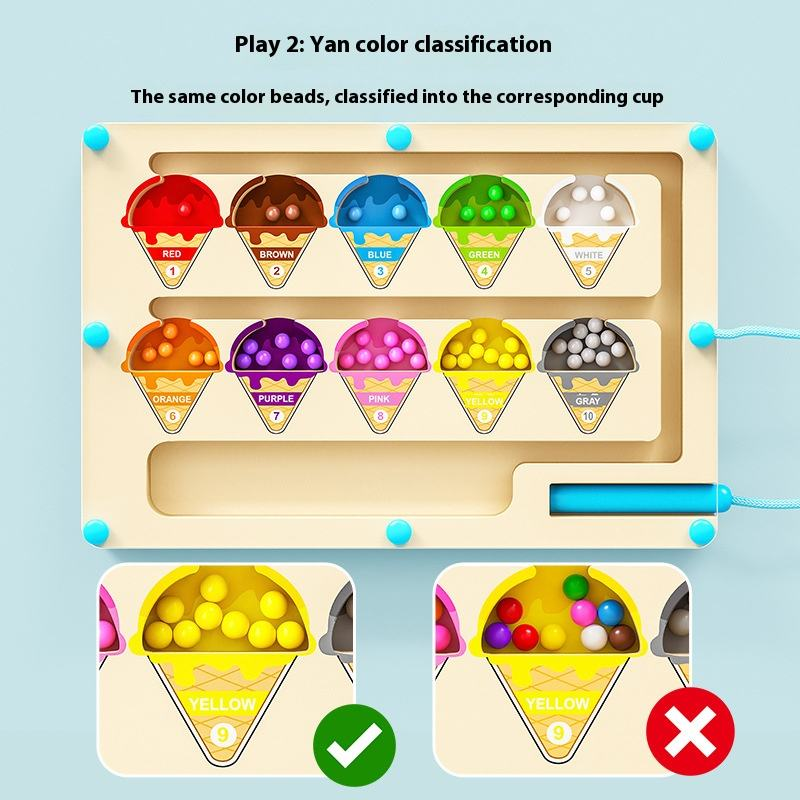 Laberinto magnetico de colores y numeros