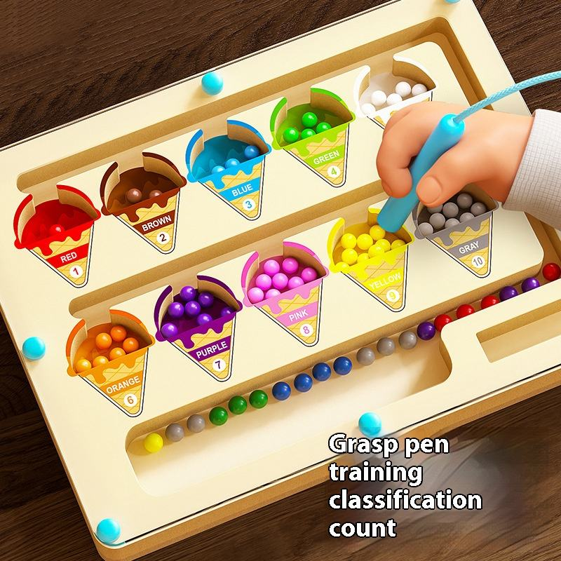 Laberinto magnetico de colores y numeros