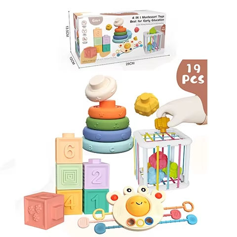 Juego para bebes 4 en 1 Montessori