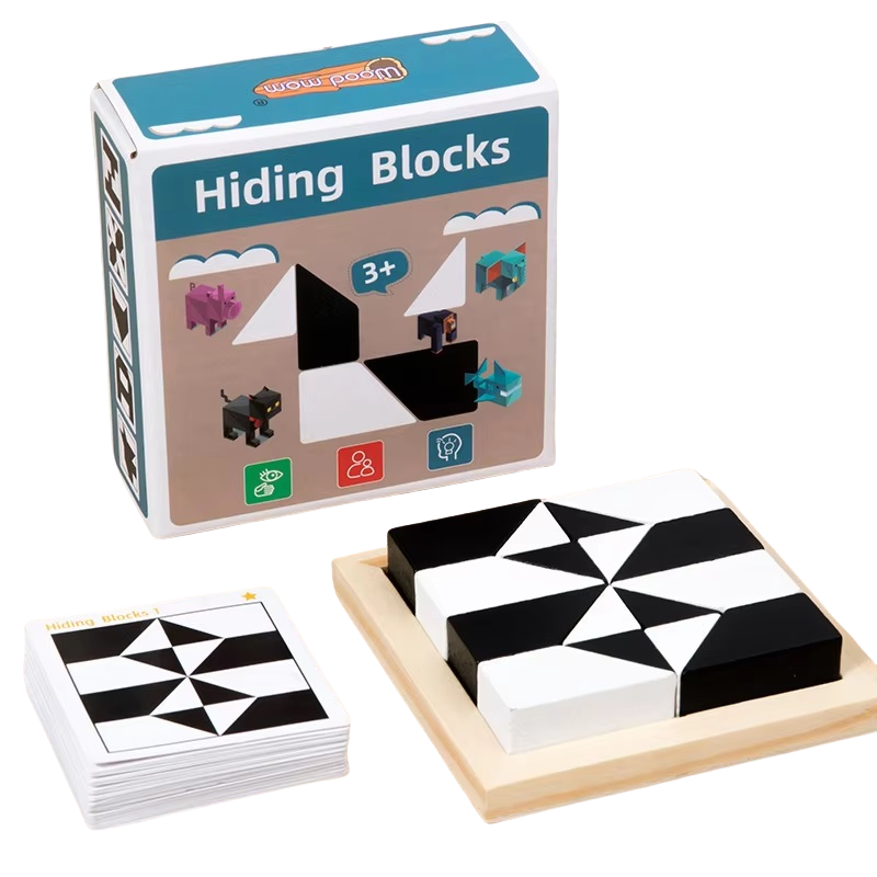 Rompecabezas de madera de cubos