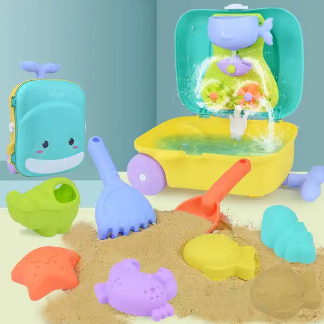 Maleta con juguetes de playa
