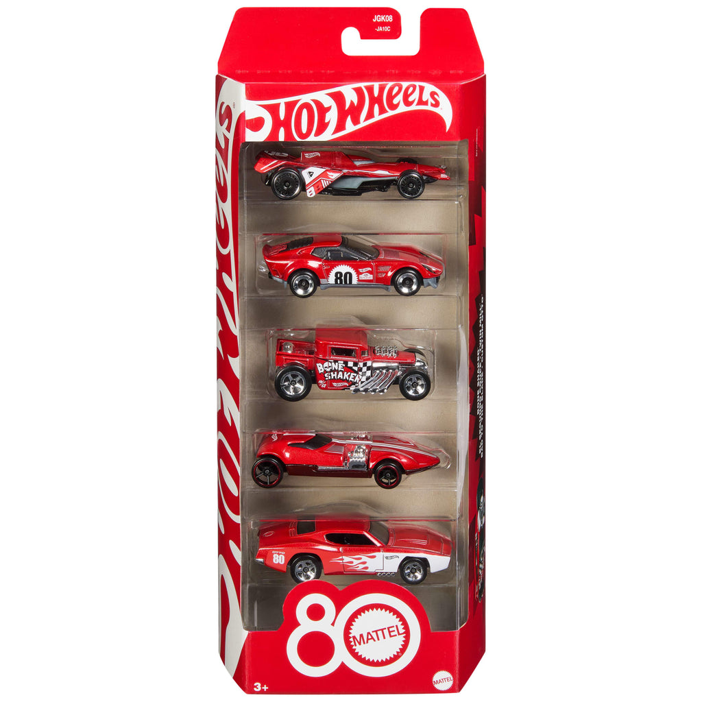 HOT WHEELS MATTEL 80 ANIVERSARIO PAQUETE DE 5