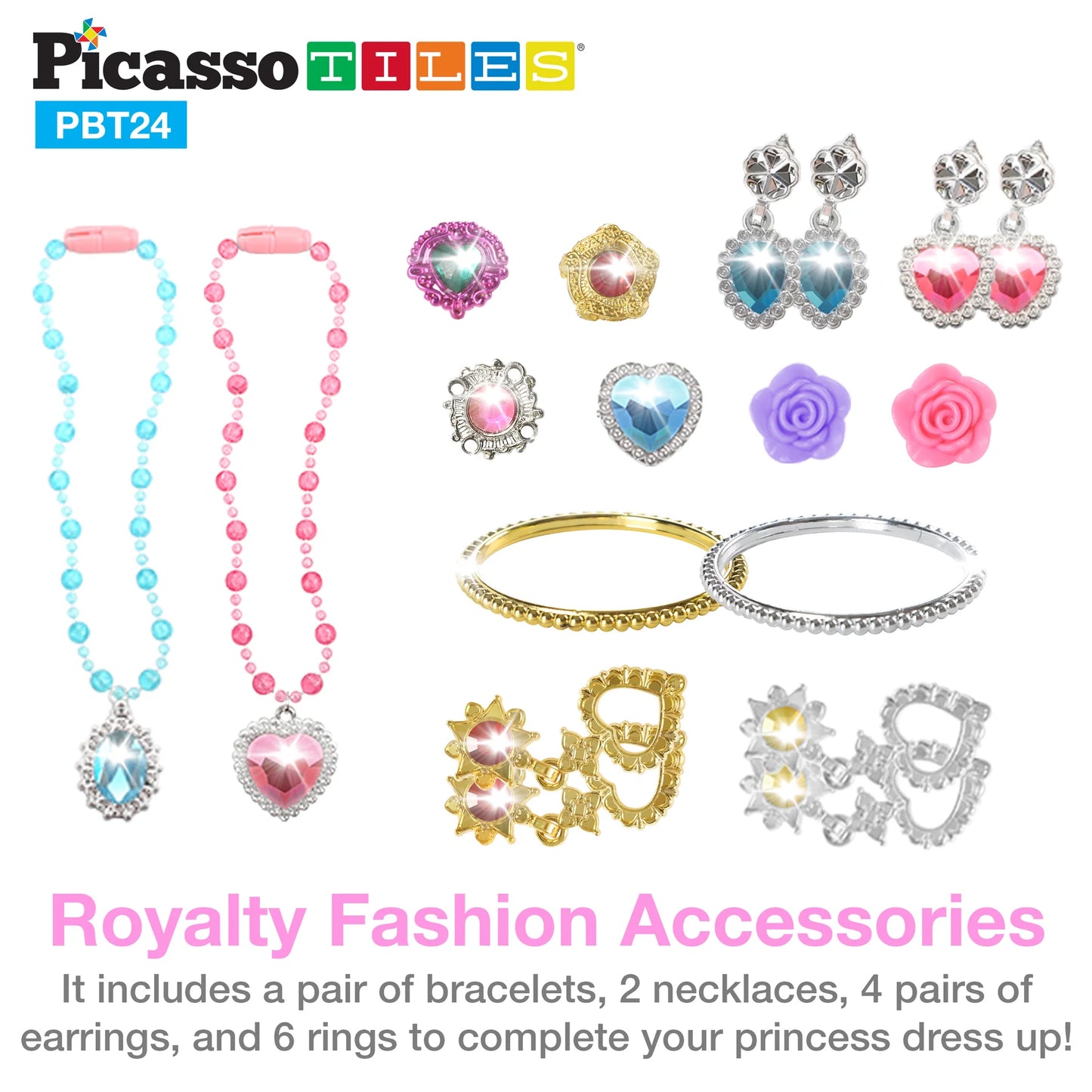 Picasso  24 Piece Royal Princess Dress Up Jewelry & Shoe Boutique Toy