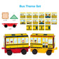 Picasso  64pc  Rocket,  Train  and  School  Bus  Theme  Set