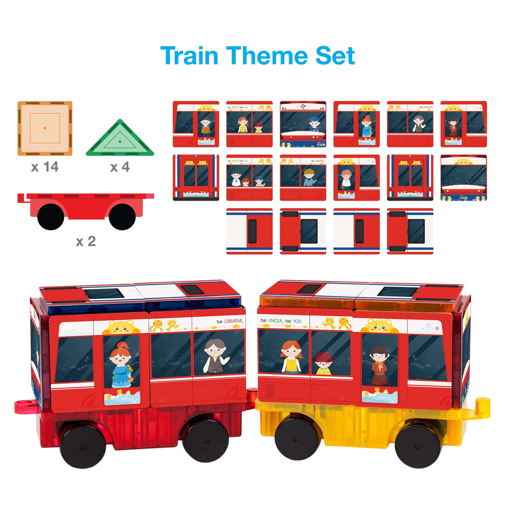 Picasso 64pc  Set de Cohete, tren y autobus escolar