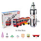 Picasso  64pc  Rocket,  Train  and  School  Bus  Theme  Set