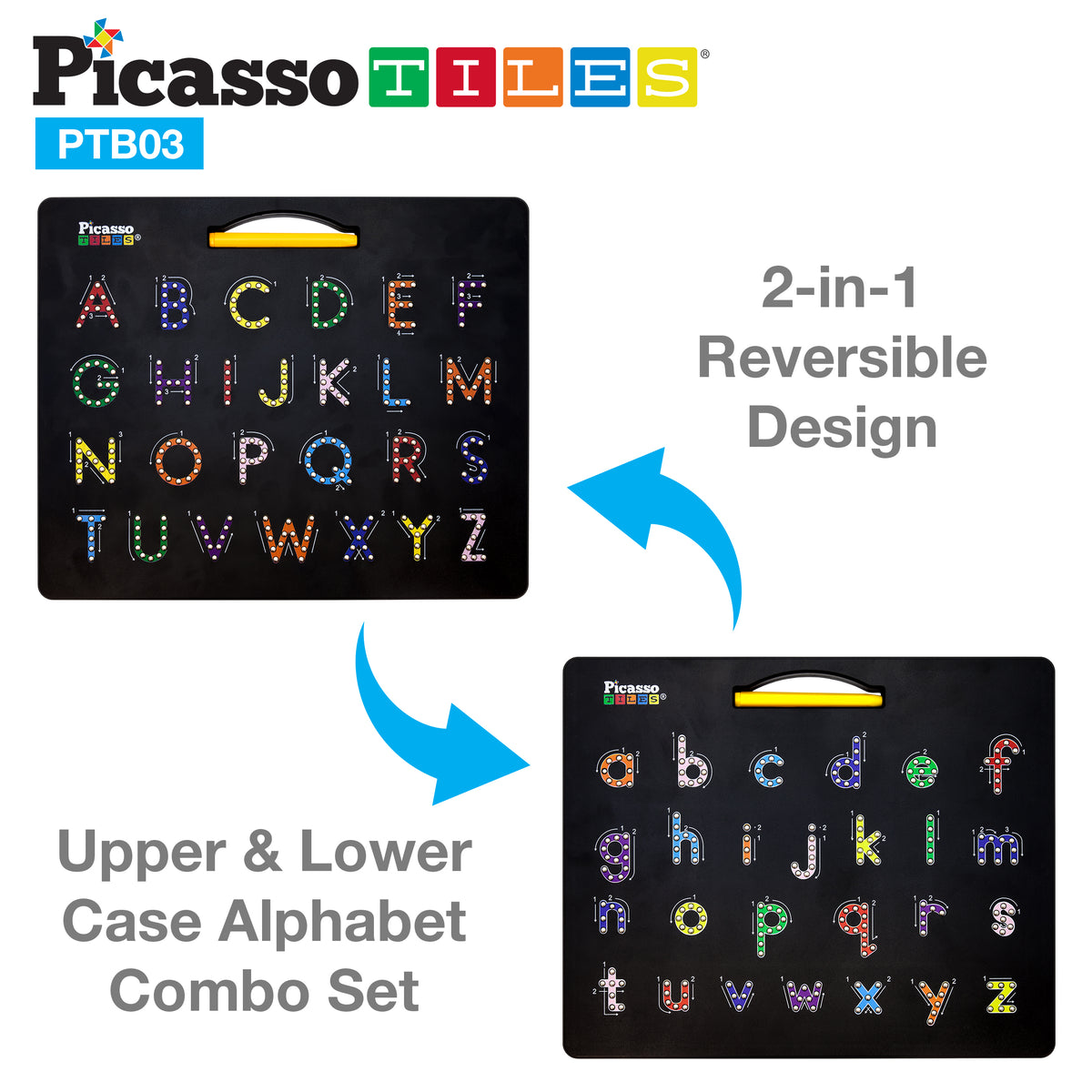 Picasso Tablero magnético 2 en 1 Letras mayúsculas y minúsculas ...