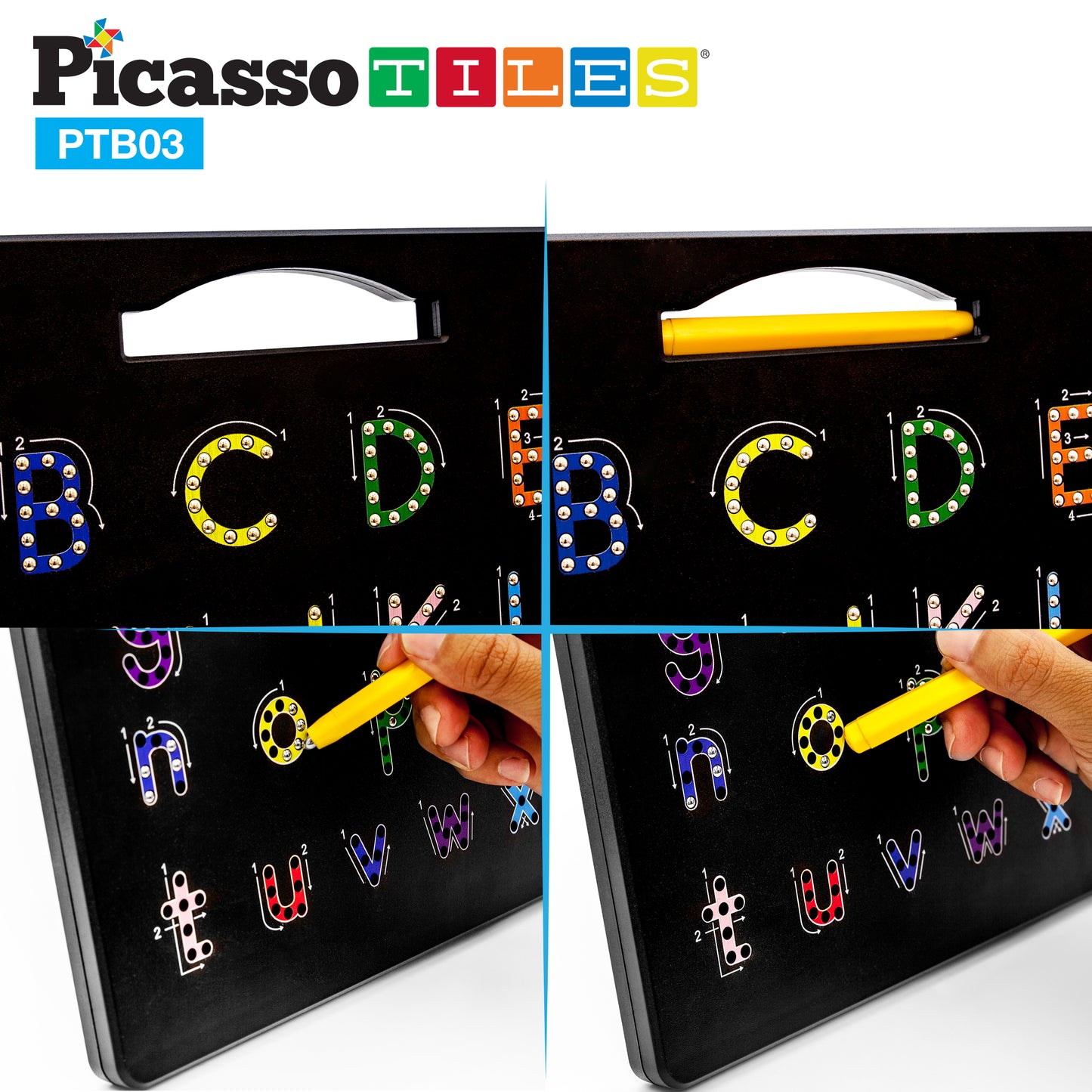 Picasso Tablero magnético 2 en 1 Letras mayúsculas y minúsculas