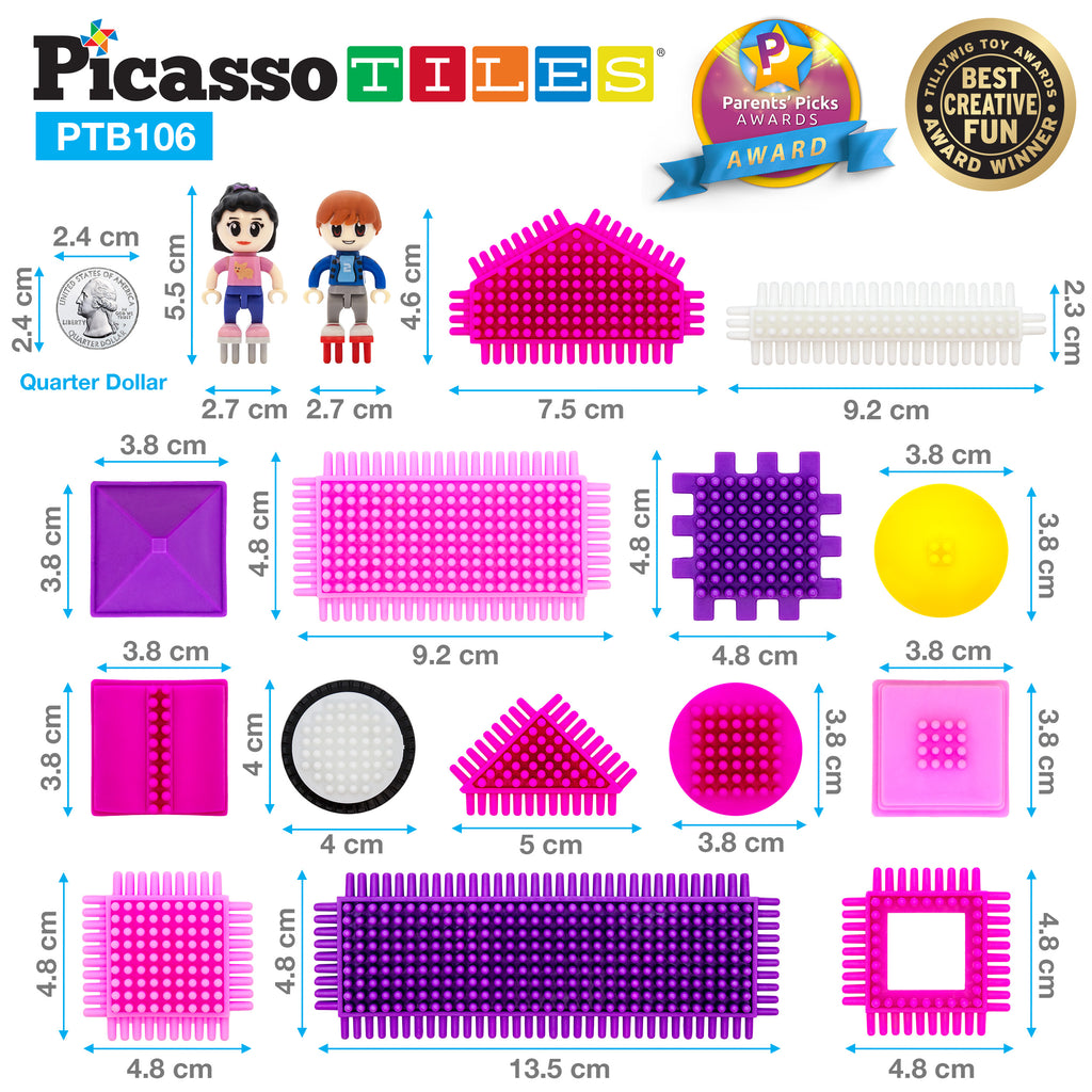Picasso 106pc HedgeHog Blocks Pink