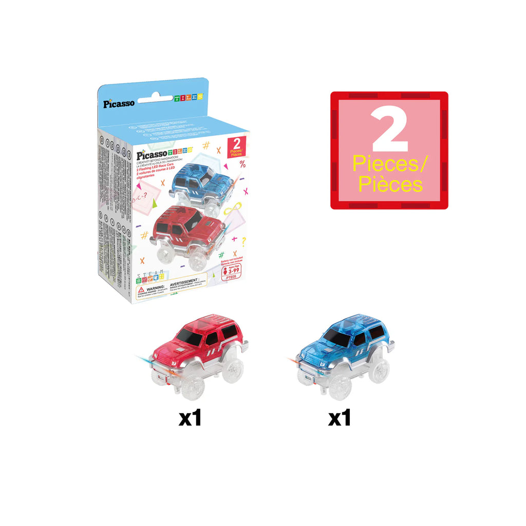 2 pcs FLASHING LED RACE CARS