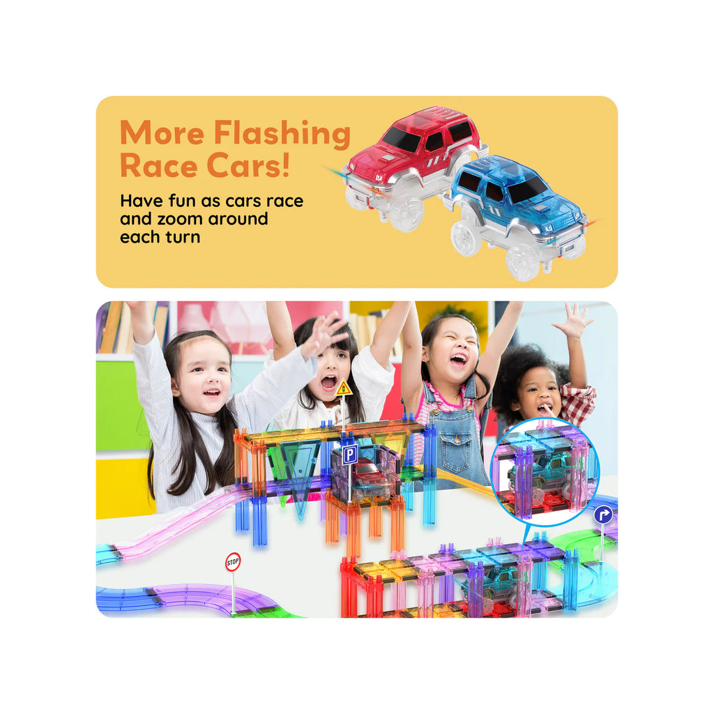 2 pcs FLASHING LED RACE CARS