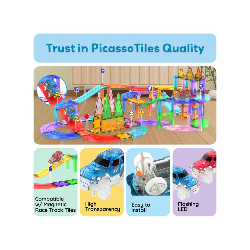 3 pcs FLASHING LED RACE CARS