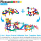 Picasso  108pc  2-in-1  magnetic  marble  Pista de  carros  y  canicas