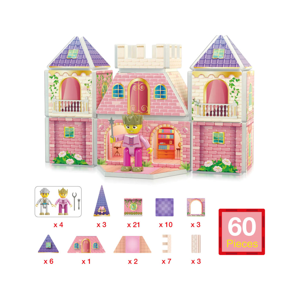 Picasso  Set de 60 piezas Bloques magnéticos Castillo de princesas