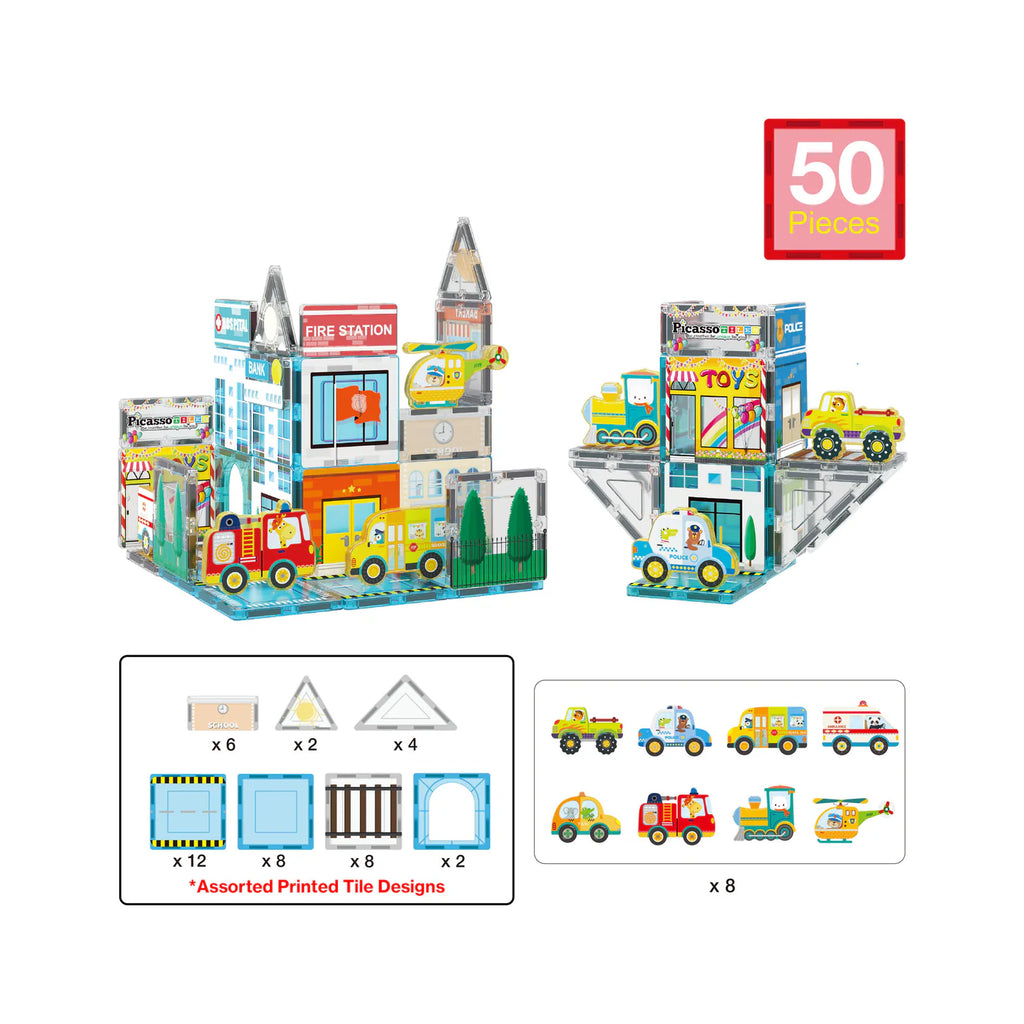 Picasso Set de 50 piezas Bloques Magnéticos Metro City
