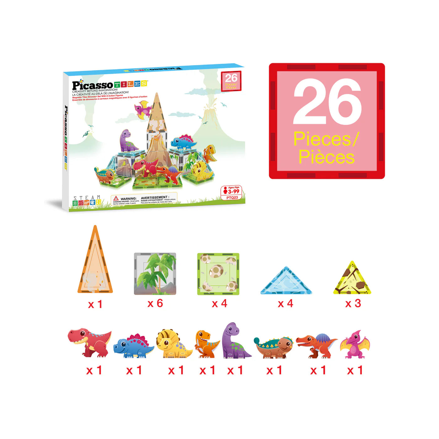 Picasso Set de Dinosaurios 26pcs