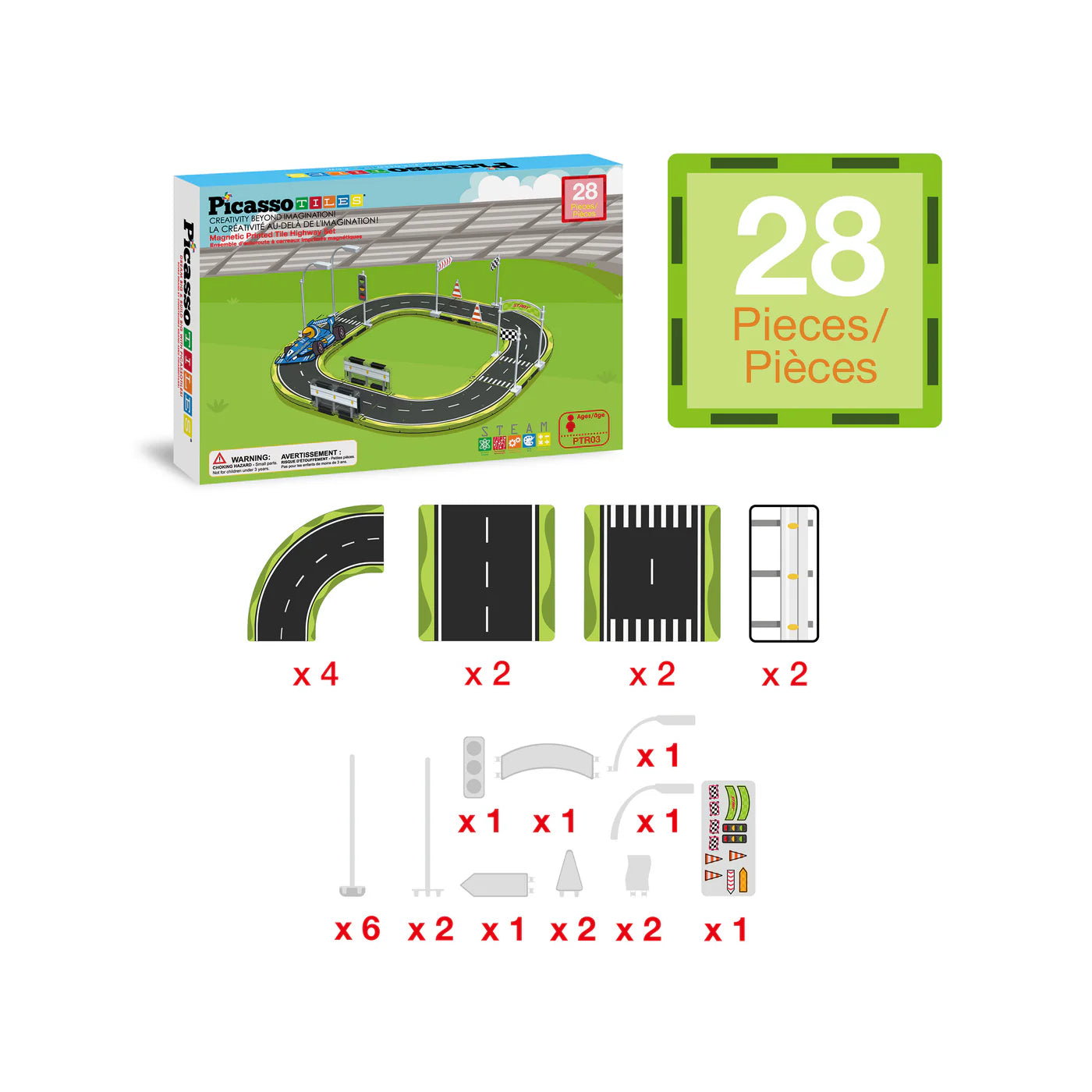 Picasso Pista de carros 28 piezas