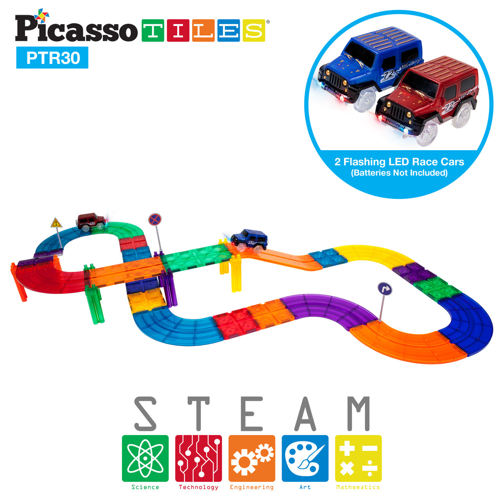 Picasso 30pc Magnetic Pista de carros y bloques magnéticos