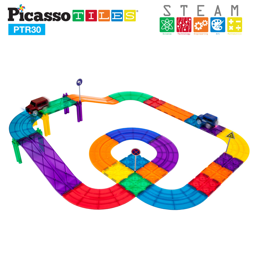 Picasso 30pc Magnetic Pista de carros y bloques magnéticos