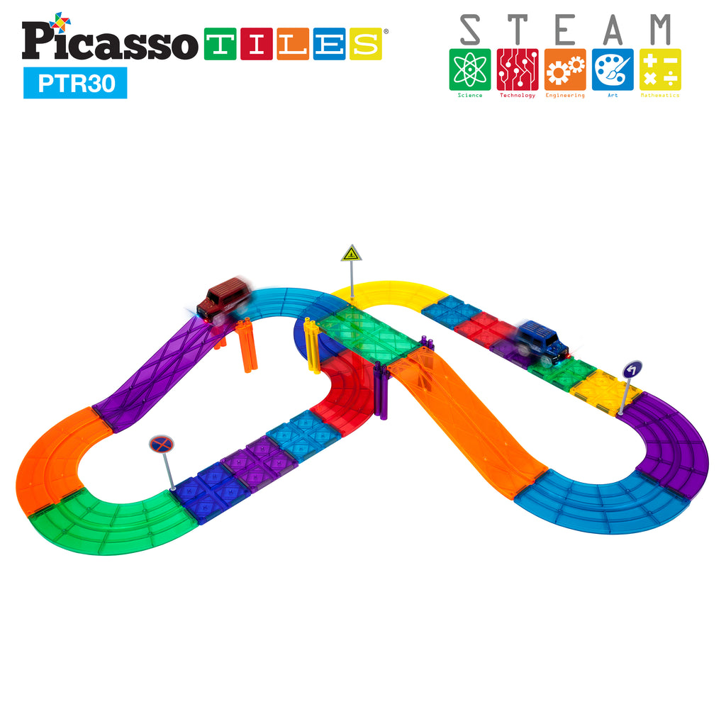 Picasso 30pc Magnetic Pista de carros y bloques magnéticos