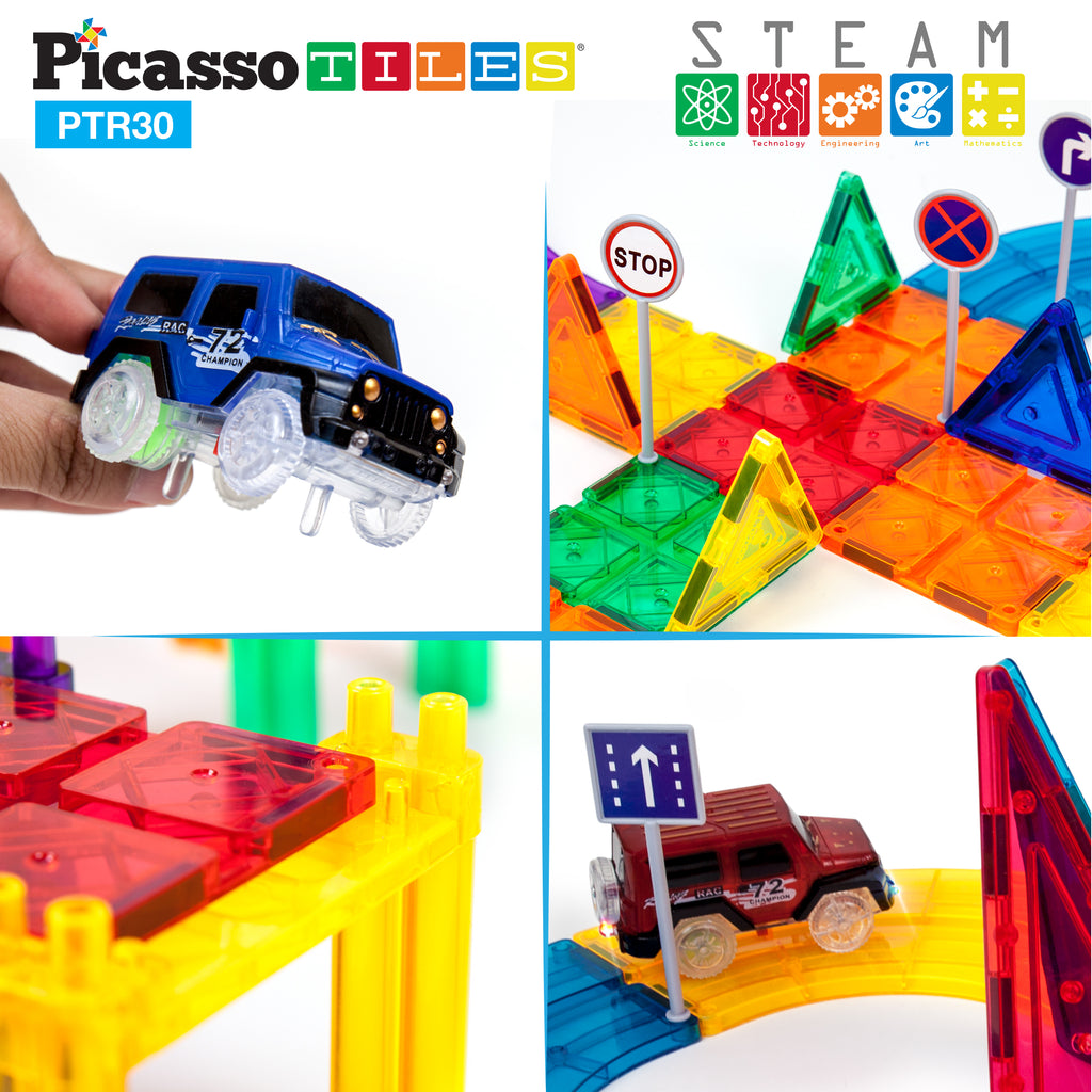 Picasso 30pc Magnetic Pista de carros y bloques magnéticos