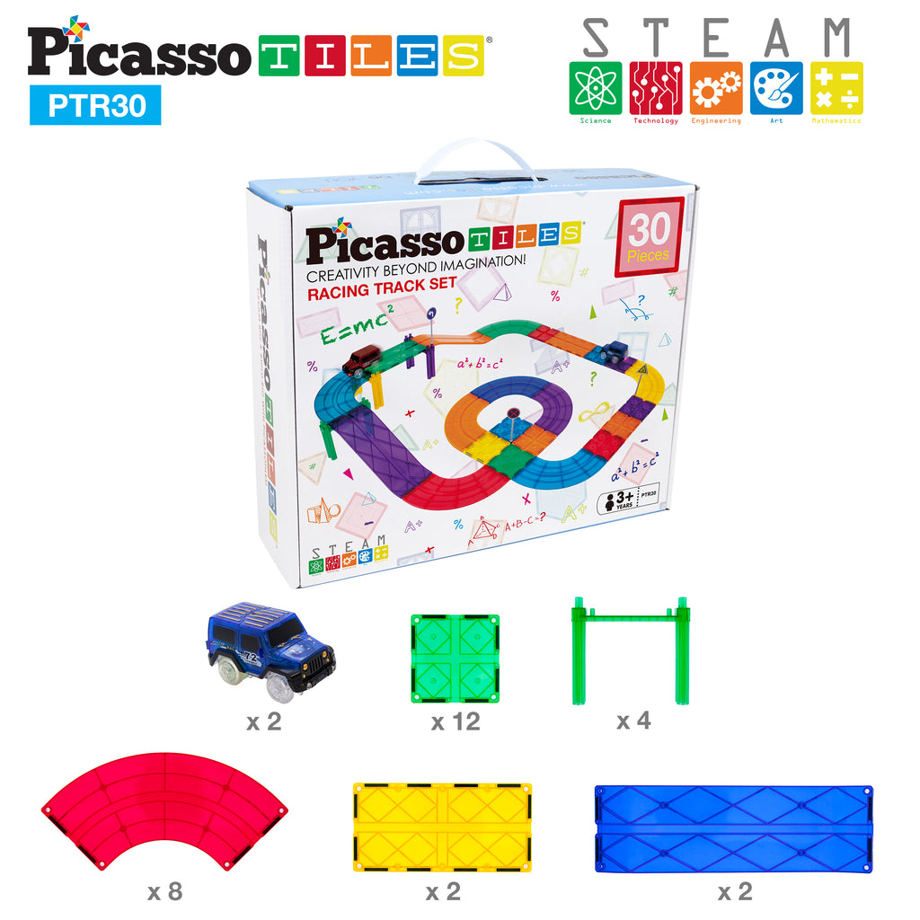 Picasso 30pc Magnetic Pista de carros y bloques magnéticos