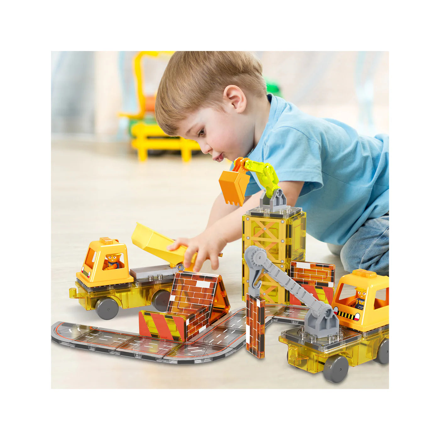 Picasso pista con camion de manivela, camion volquete 50pcs