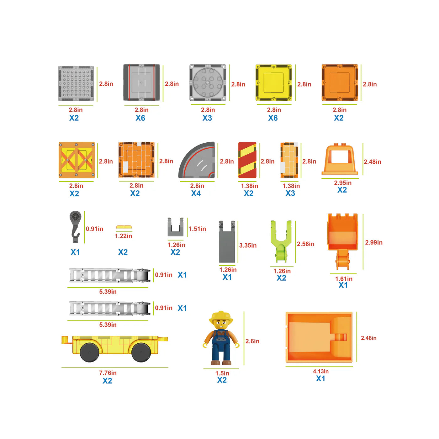 Picasso pista con camion de manivela, camion volquete 50pcs