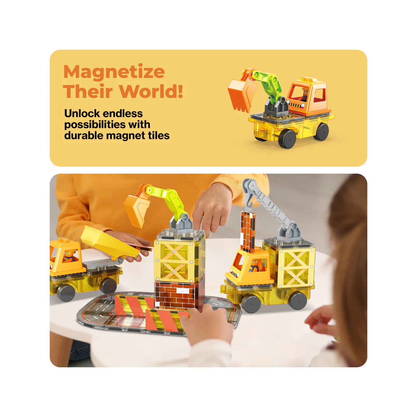 Picasso pista con camion de manivela, camion volquete 50pcs