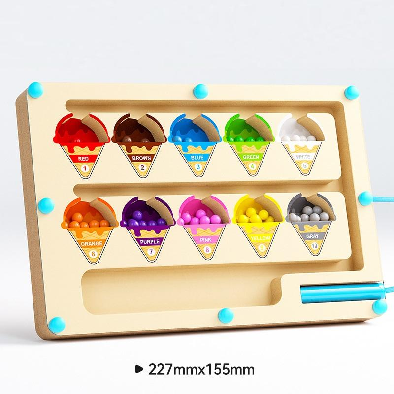 Laberinto magnetico de colores y numeros