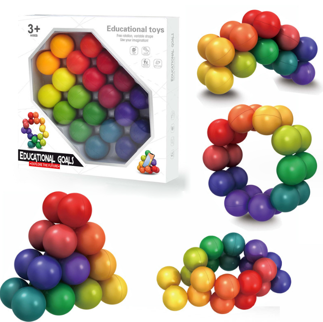Juguete sensorial de esferas arcoiris