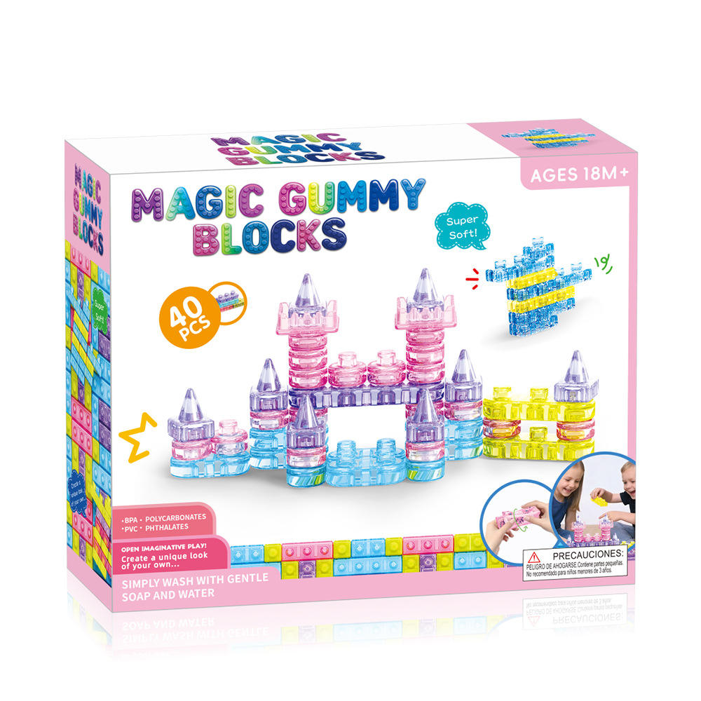 40pcs Bloques de gel Rosado