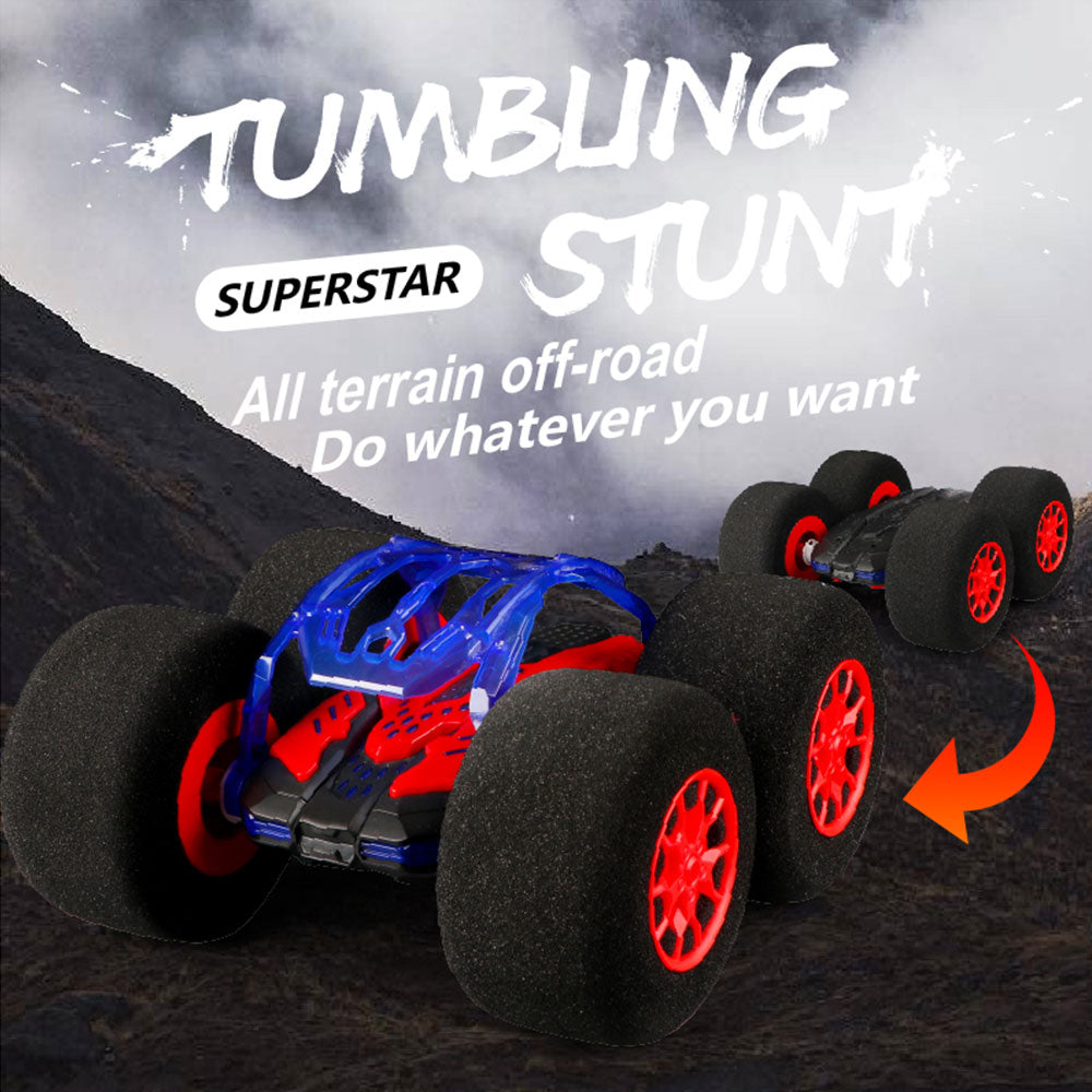 2.4G DIY Sponge Tire RC Stunt Car Toys 360 Rotation LED Light