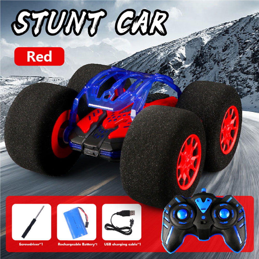 2.4G DIY Sponge Tire RC Stunt Car Toys 360 Rotation LED Light