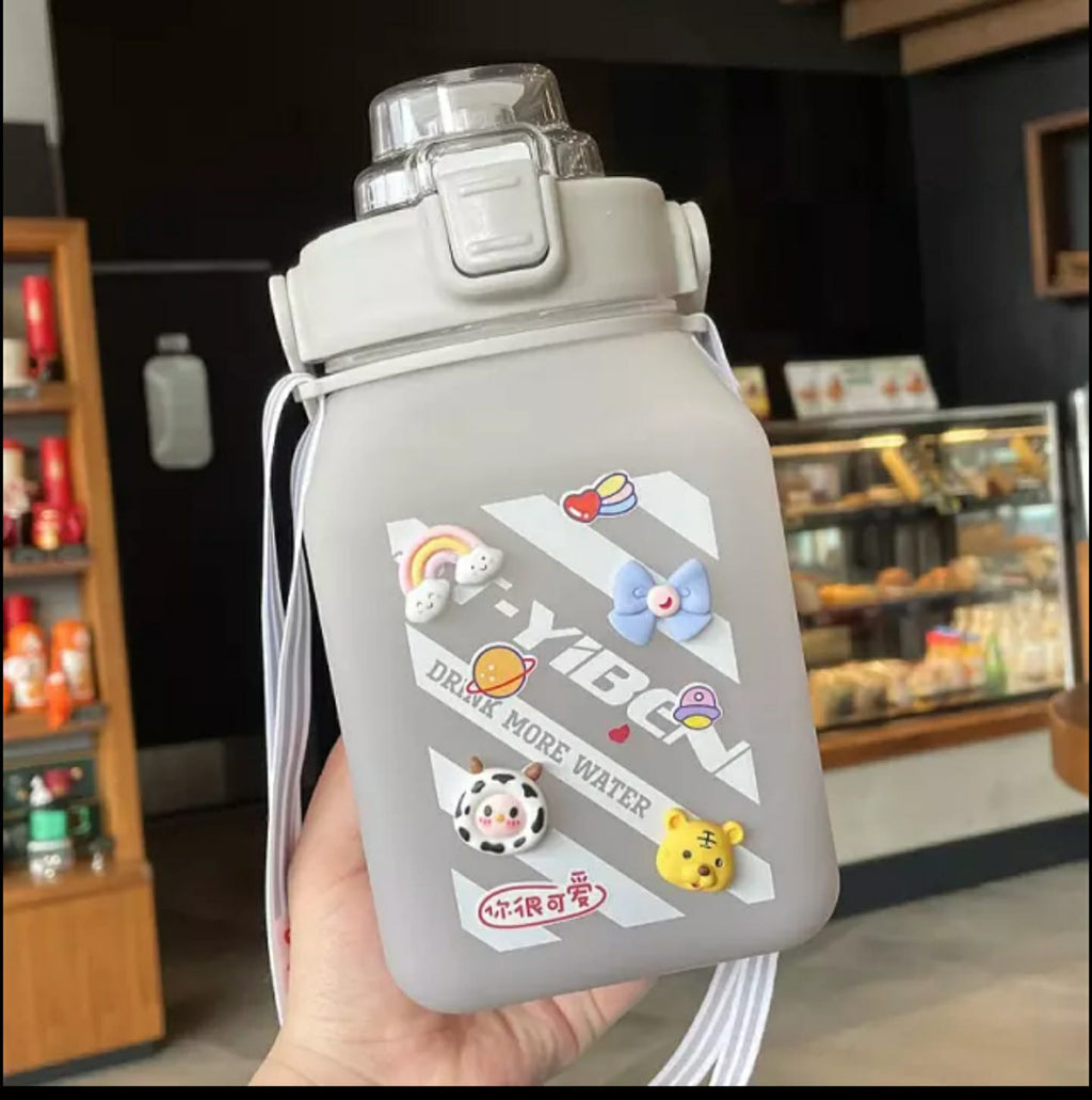 Botella Motivacional 1.5 L Stickers  Cuadrada